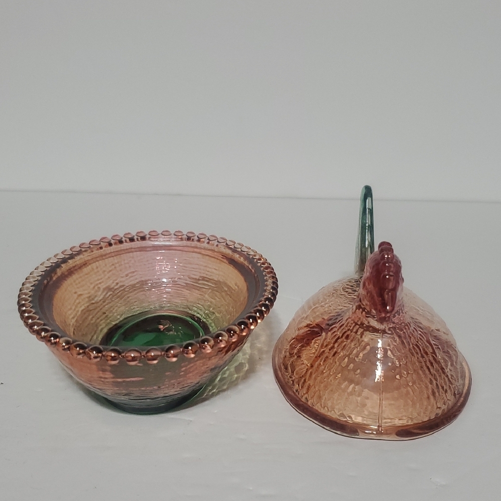 Rainbow Glass Hen On The Nest~medium - Picture 2 of 5